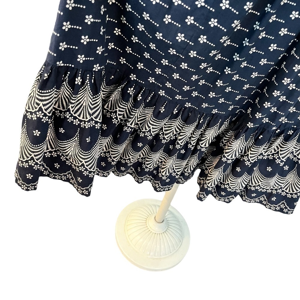 Vintage Romona Rull Collectible Cotton Muumuu Dress Blue Beige S/M - Picture 6 of 13